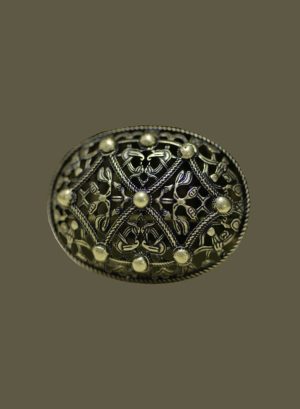 Large Bronze Oval Knobbed Brooch
