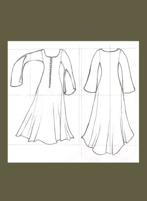 Medieval Frontlaced Gown Digital Pattern