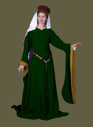 12th-13th Century Linen Pendant Sleeve Gown