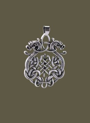 pendant_TwinDragonKnotwork_slvr